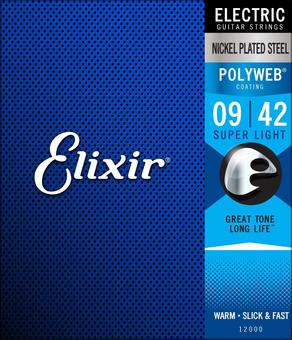 ELIXIR 1200 Electric Guitar Strings, Nickel Plated Steel with POLYWEB™ Coating (Super Light .009-.042)