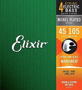 ELIXIR 14052, Bass, 4 Strings Electric Guitar, Nanoweb Light Long Scale - September 2023 in Stock