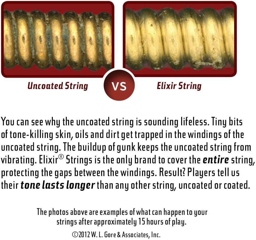 Elixir 11052, Acoustic Guitar Strings, 80/20 Bronze w/ NANOWEB Coating, Light .012-.053