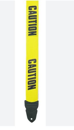 LM PS4CA, Guitar Strap, Caution Yellow Black, 2" wide