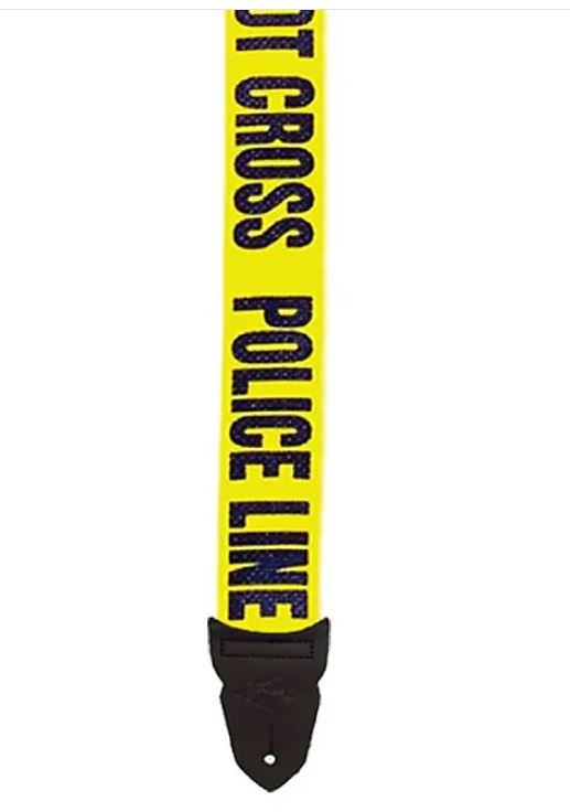 LM PS4PL, Guitar Strap, Police Line Do Not Cross, Yellow Black, 2" wide