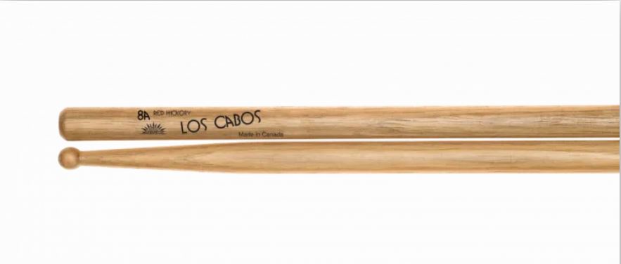 Los Cabos 8A, LCD8ARH, Red Hickory Drum Sticks - Made in Canada