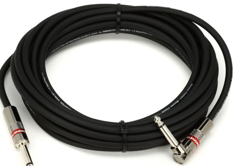 Monster® 600497-00, Prolink Classic, 0.25in, 21 ft., Instrument Cable, Right Angle to Straight Angle