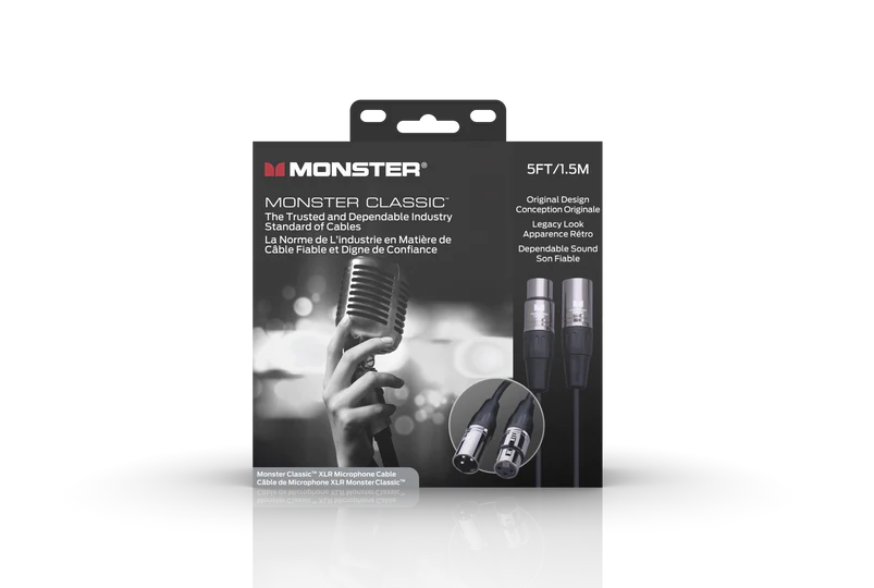 Monster® Prolink Monster Classic™ , VMP60001, Microphone Cable, 5 Feet, Silver Contact XLRs