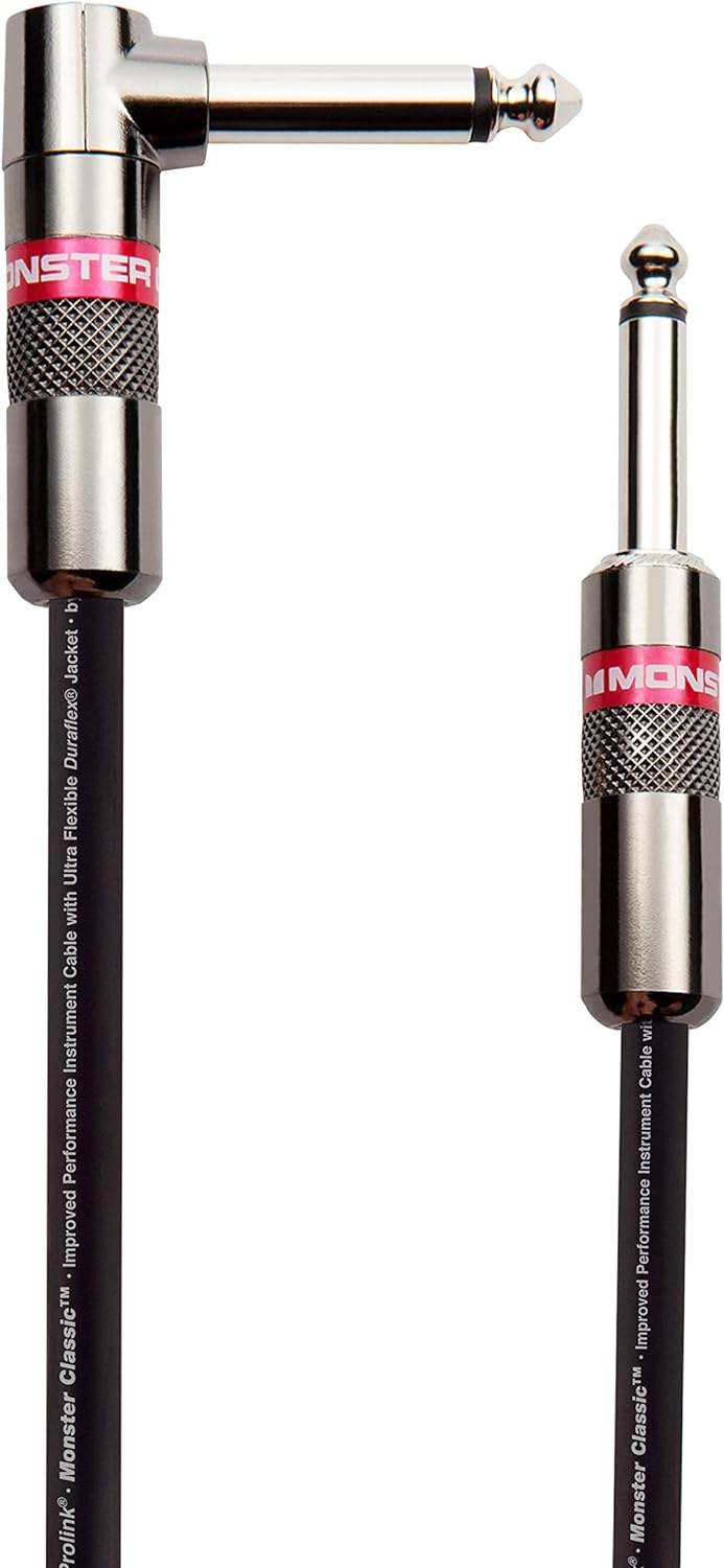 Monster® 600495-00, Prolink Classic, Instrument Cable, Right Angle to Straight, 12 Feet