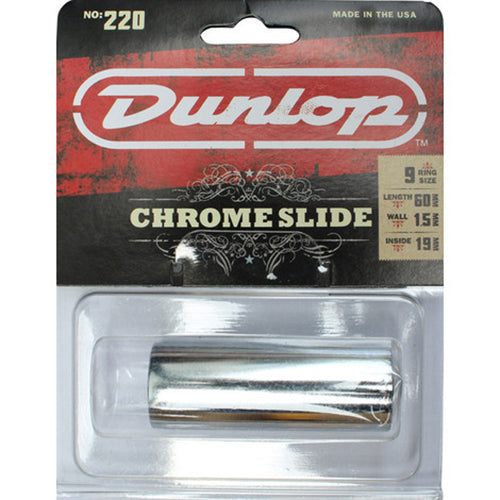 Dunlop 220 Guitar Slide, Chrome Steel - Medium Regular Wall