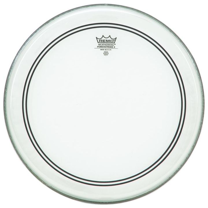 Remo P3-1322-C1, Bass, Powerstroke 4, Clear, Drum Head, 22 inch