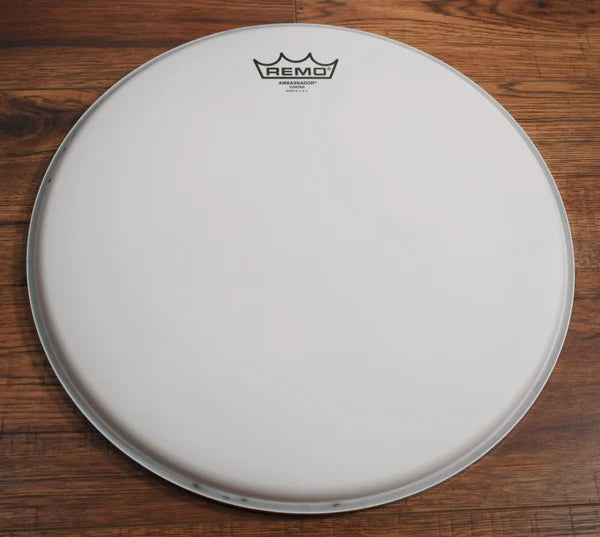 Remo BD-0114-JP, Batter, Powerstroke Coated, Smooth White Drum Head -14 Inch