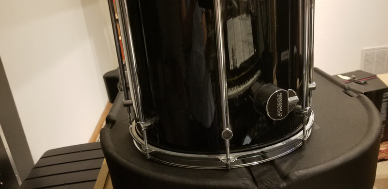 Sonor Tom Drum Birch wood, Vintage - Force 3000 Series, Black Lacquer w/Gatro Hard Shell Case