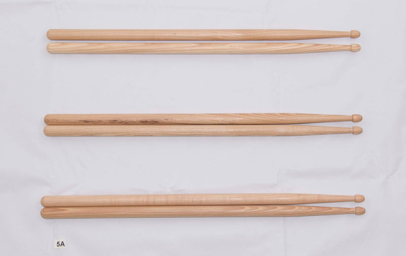 Unbranded Drum Sticks, 5A  Hickory - Wood Tip - Tear Drop Shape