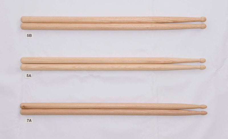 Unbranded Drum Sticks, 5B  Hickory - Wood Tip - Tear Drop Shape
