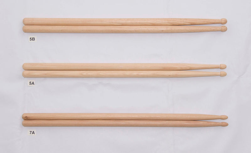 Unbranded Drum Sticks, 5A  Hickory - Wood Tip - Tear Drop Shape