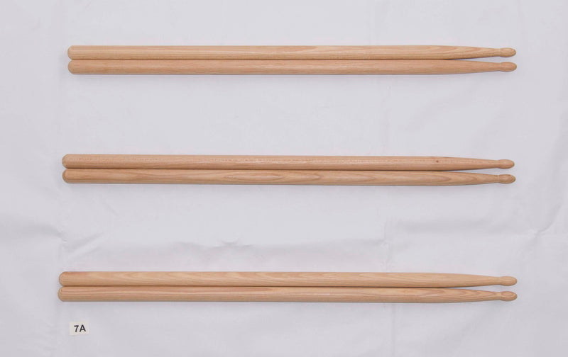 Unbranded Drum sticks, American Hickory Wood 7A - Wood Tip - Tear Drop