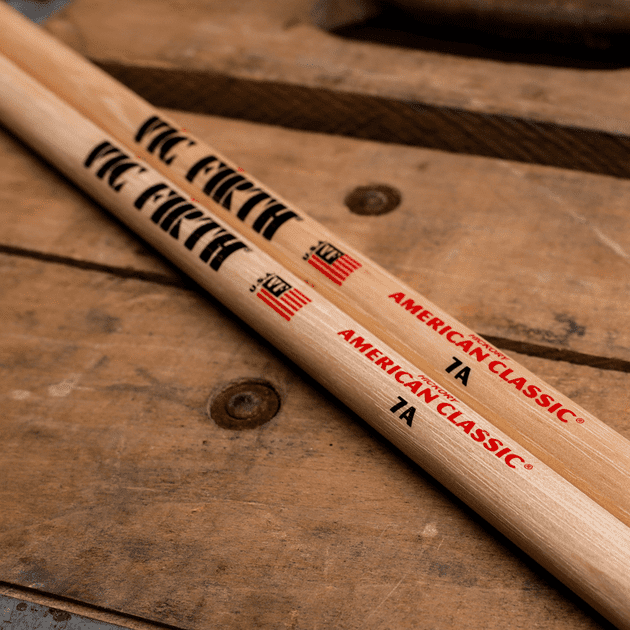 Vic Firth American Classic® 5A Drum Sticks, Black, Hickory, Wood Tip