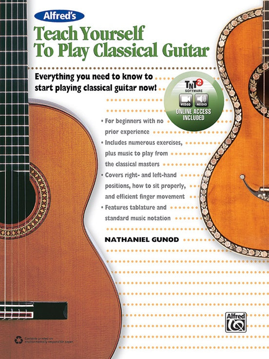 Guitar Book Alfred's Teach Yourself to Play Classical Guitar -Book & Online Video Software