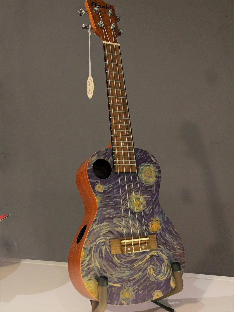 Amahi  UKC-3DA4 Masterpiece Series, Van Gogh Starry Night Mahogany Ukulele  - Concert, w/gig bag
