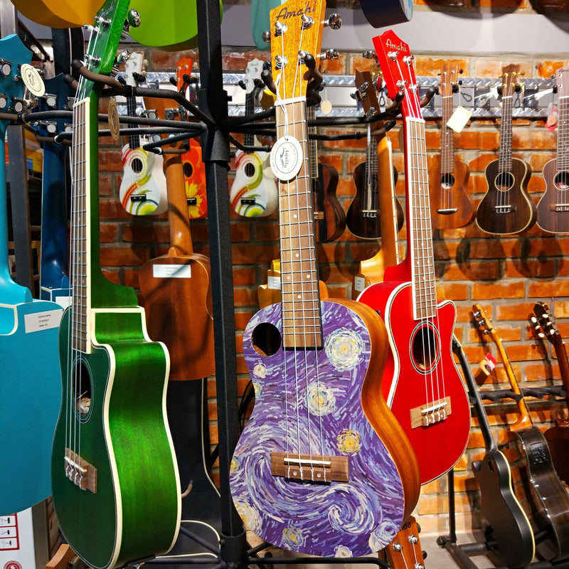 Amahi  UKC-3DA4 Masterpiece Series, Van Gogh Starry Night Mahogany Ukulele  - Concert, w/gig bag