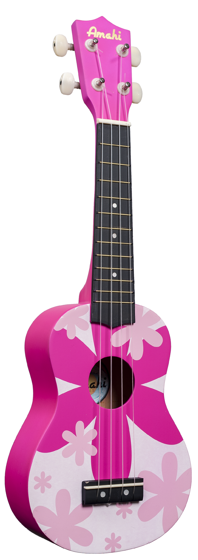 Amahi DDUK4 Pink Flower Ukulele - Soprano