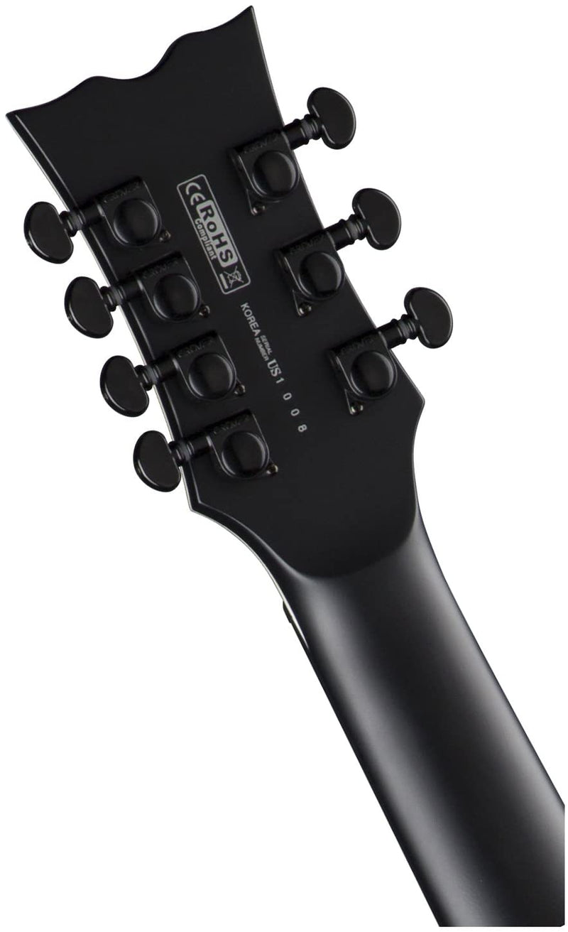 Dean TB STH7 BKS. Thoroughbred Stealth 7 Strings Electric Guitar w/EMG Pick-up, Black Satin finish. Includes Dean Hard Shell Case.