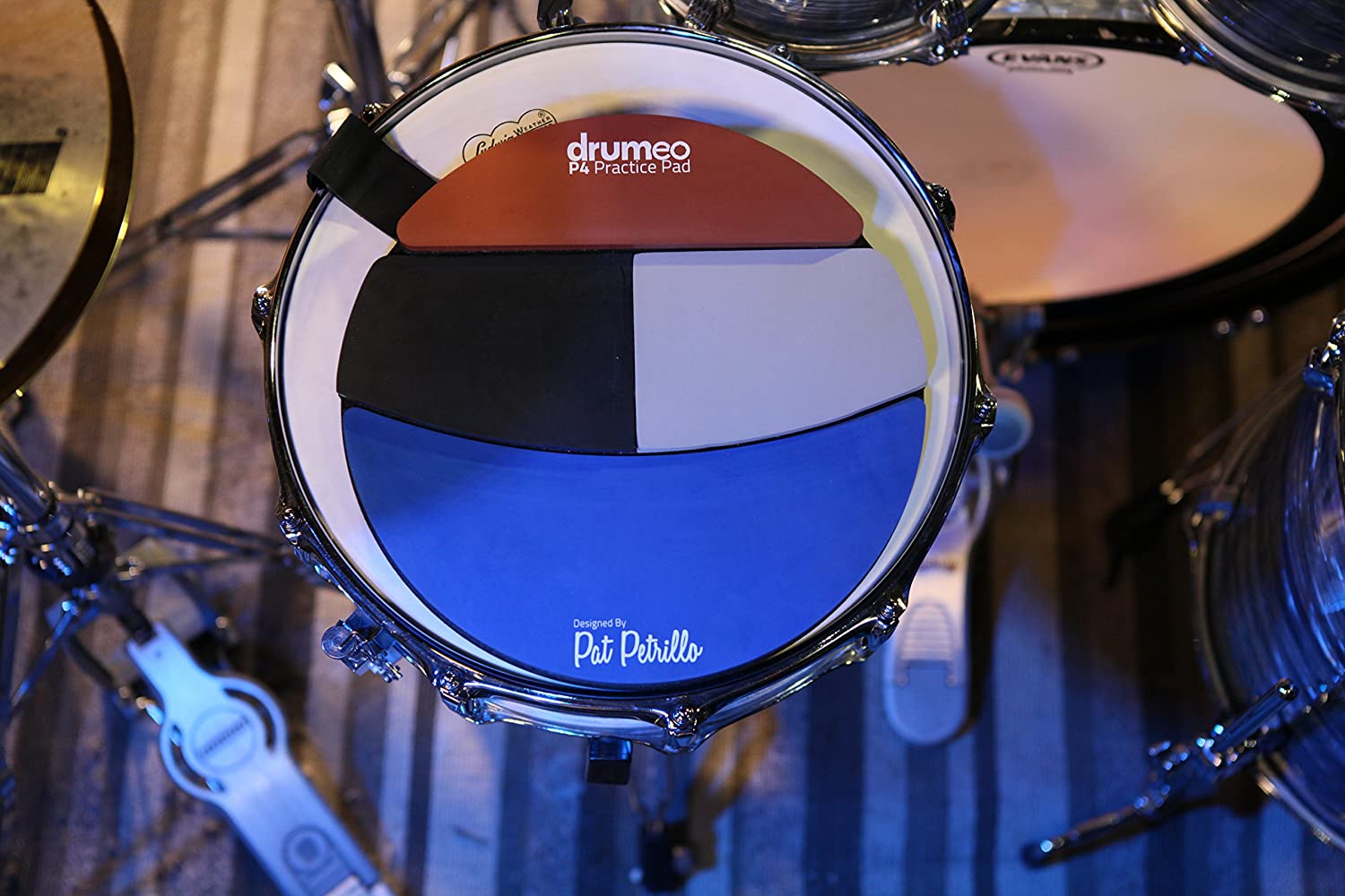 Drumeo, Drumeo P4 Practice Pad, 4 different surface to simulate drum feel