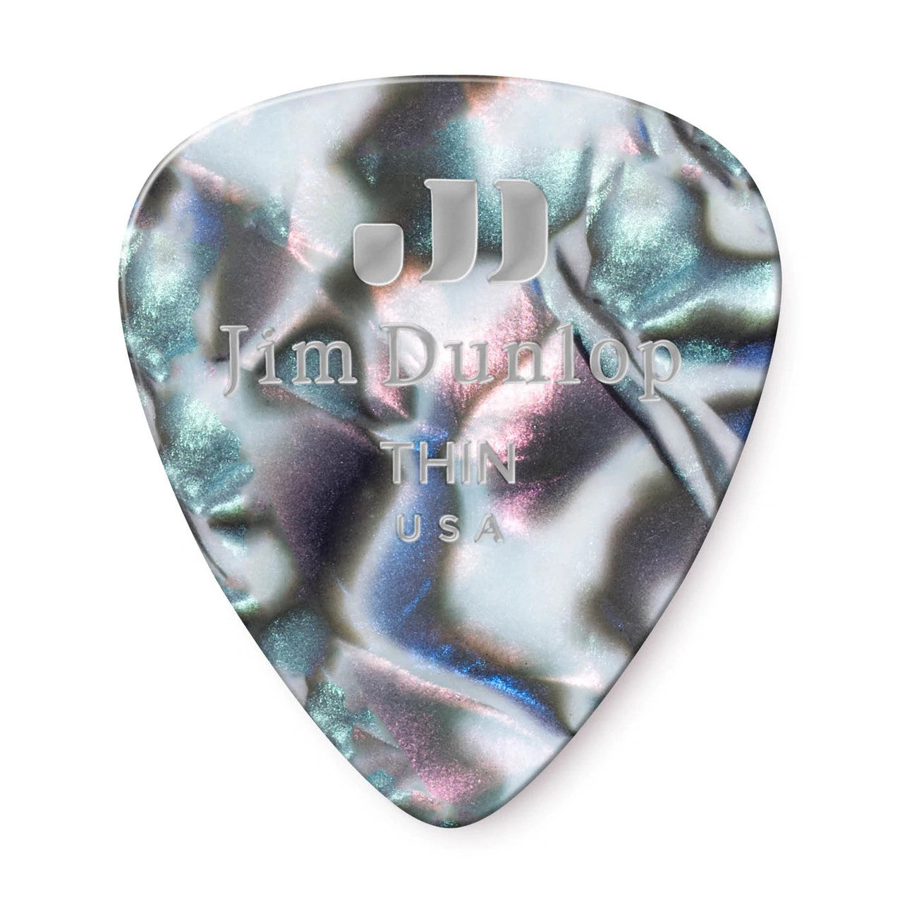 Dunlop 483-14TH Celluloid Abalone Pick,  Thin.