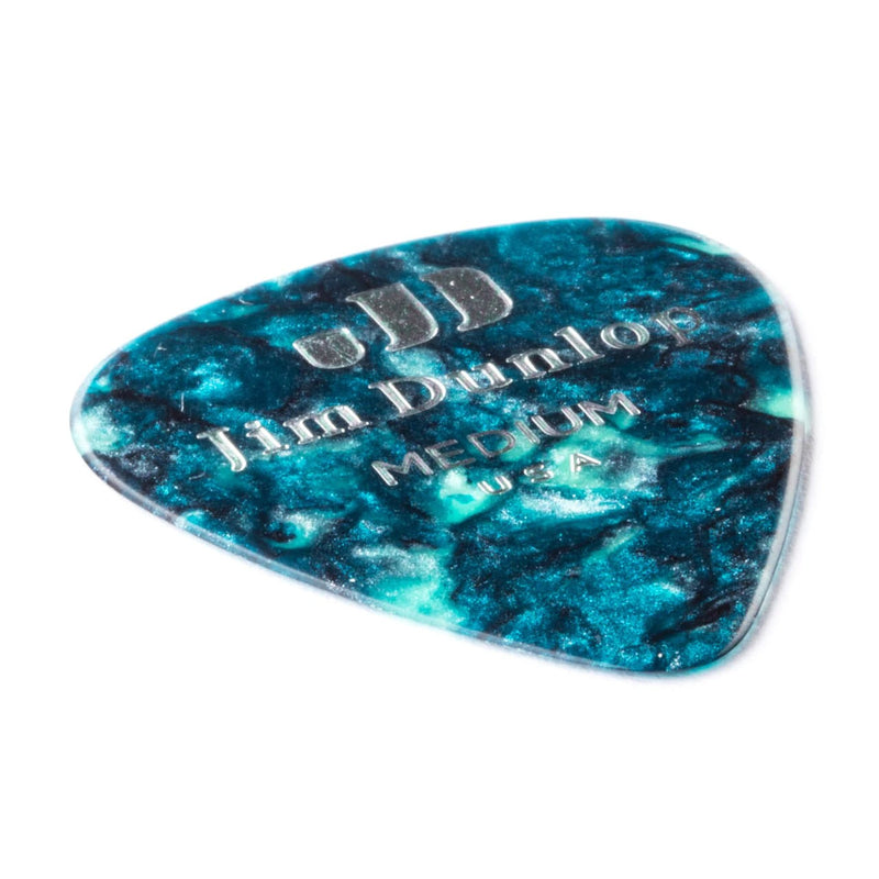Dunlop 483-12M Celluloid, Green Pearloid Pick,  Medium