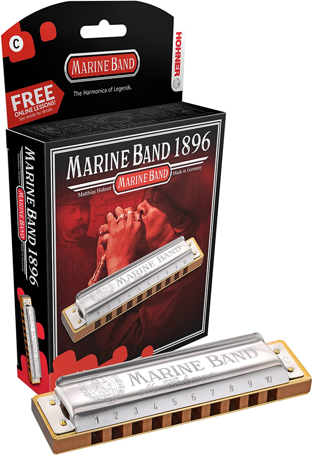 HOHNER  Diatonic Harmonica, Marine Band 1896 - Key of F