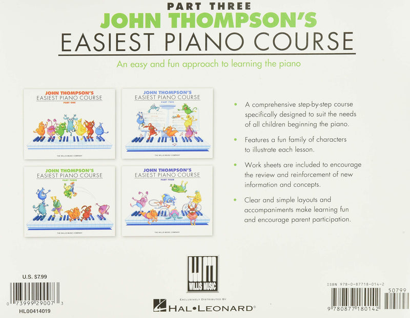 John Thompson's Easiest Piano Course -  Part 3 - Paperback