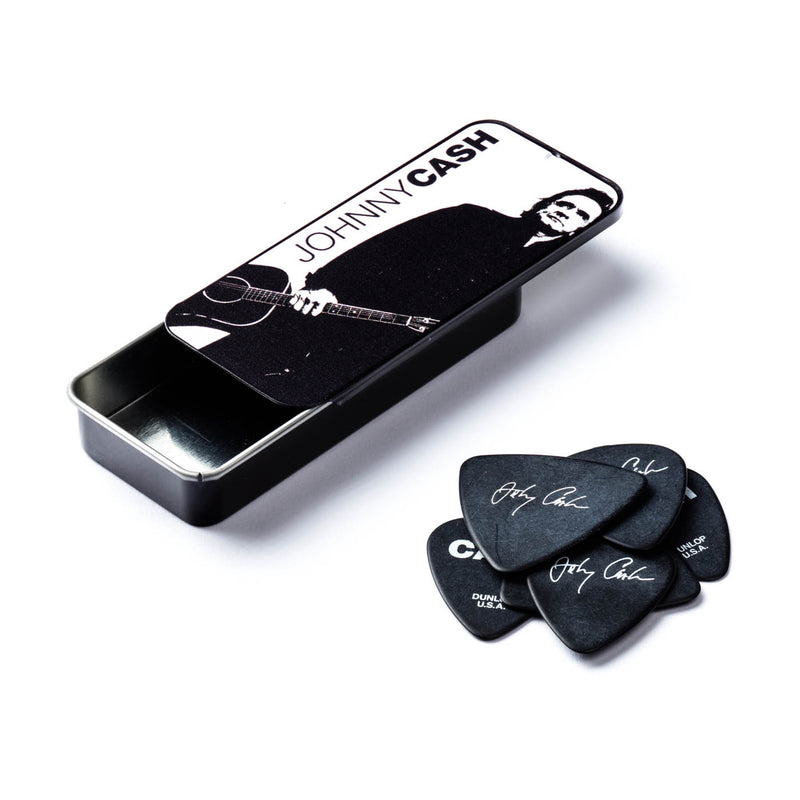 Dunlop Artist Johnny Cash Pick Tin, w/6 Heavy Gauge Pick