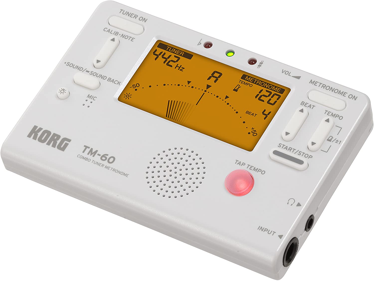 Korg TM-60BK White Combo Tuner Metronome