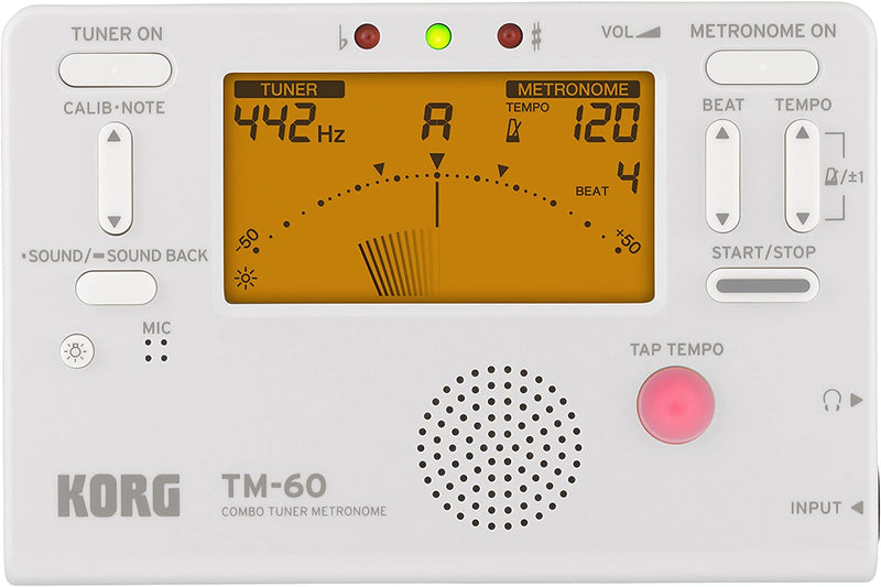Korg TM-60BK White Combo Tuner Metronome