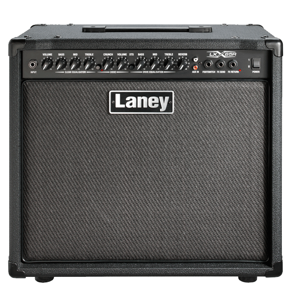 Laney UK  LX65R, Twin Channel Guitar Combo Amp. 65 Watts 12" custom HH driver. Solid Sate Amp. Black