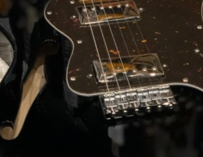 Tokai TTE200TL, Custom Shop Thin Line, Black, Electric Guitar, with Hard Shell Case