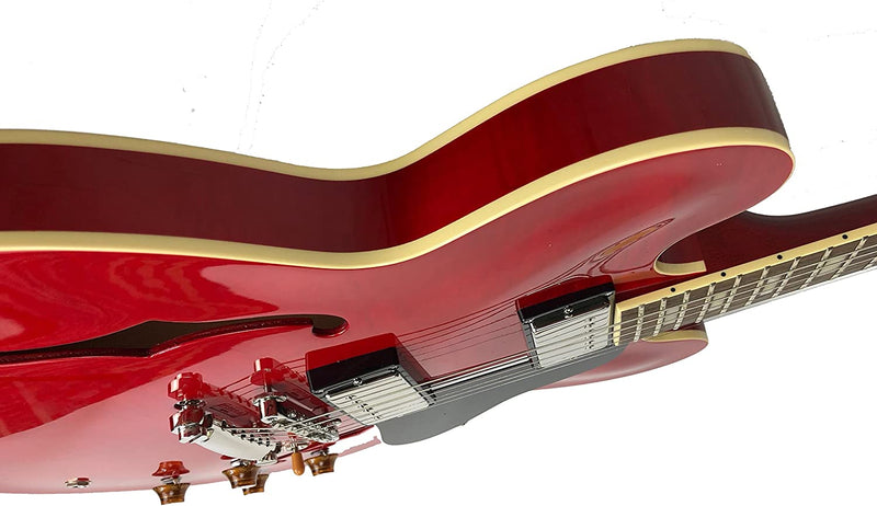 Tokai UES198 Electric Guitar. Semi-Hollow, See-Thru Red (SR), MIJ, with Hard Shell Case (Sold-Out Back-Order Q1 2023)