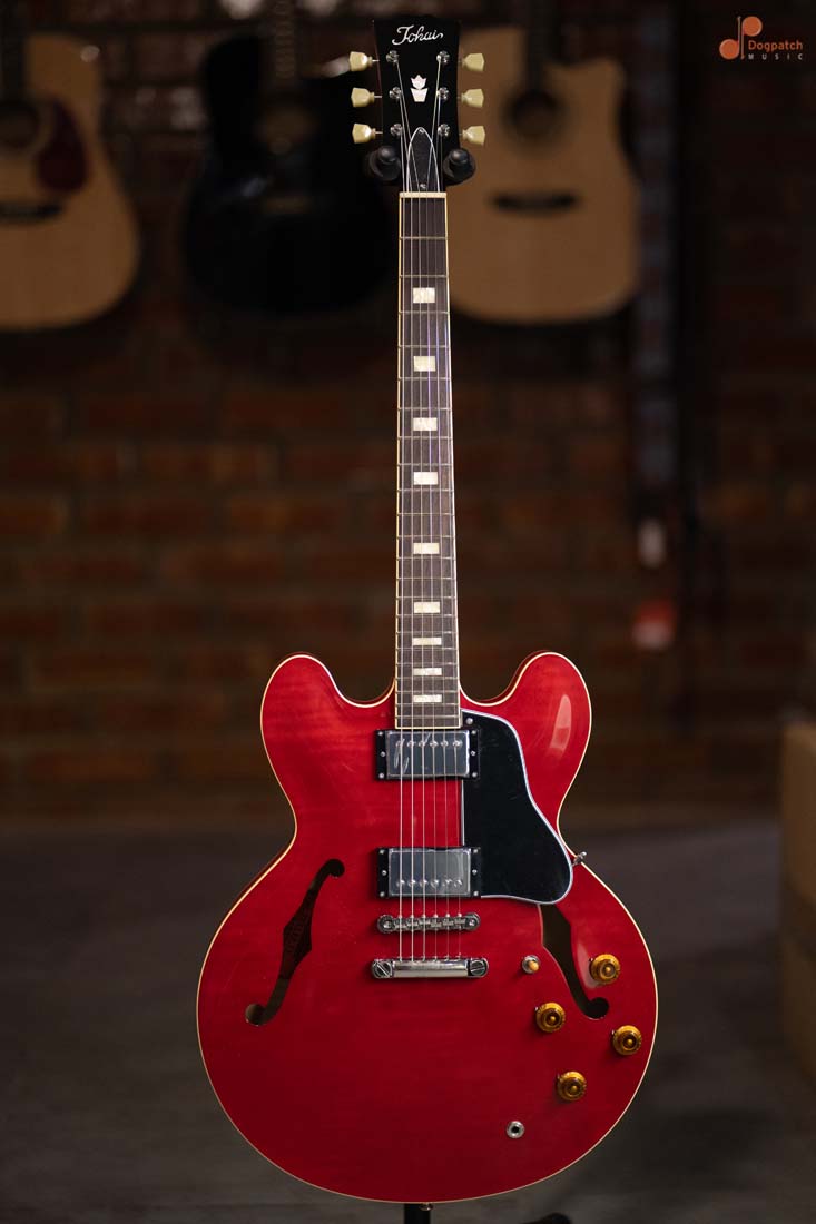 Tokai UES198 Electric Guitar. Semi-Hollow, See-Thru Red (SR), MIJ, with Hard Shell Case (Sold-Out Back-Order Q1 2023)