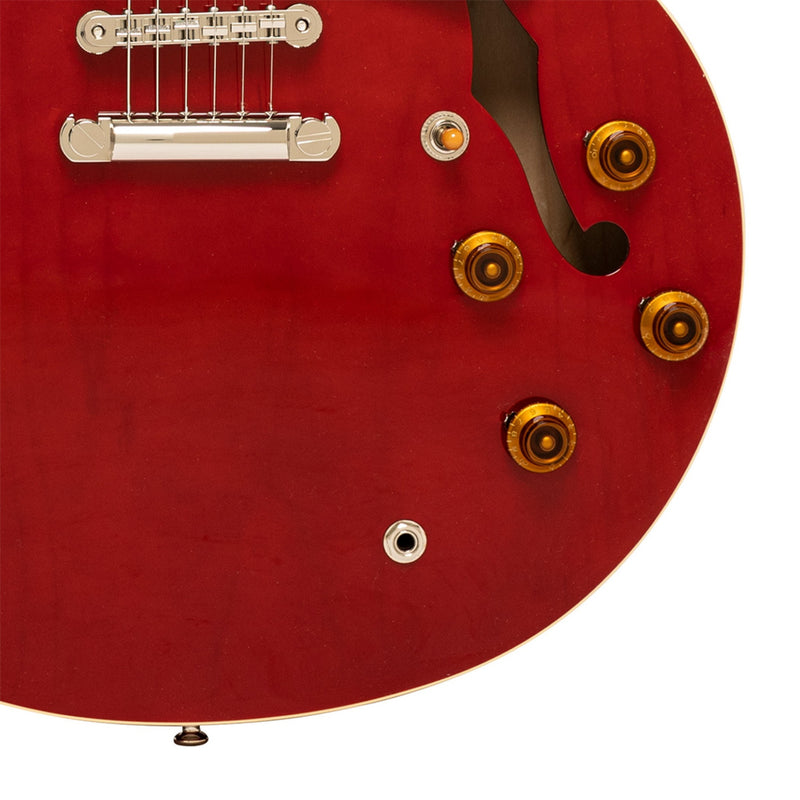 Tokai UES198 Electric Guitar. Semi-Hollow, See-Thru Red (SR), MIJ, with Hard Shell Case (Sold-Out Back-Order Q1 2023)