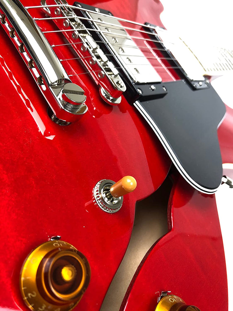 Tokai UES198 Electric Guitar. Semi-Hollow, See-Thru Red (SR), MIJ, with Hard Shell Case (Sold-Out Back-Order Q1 2023)