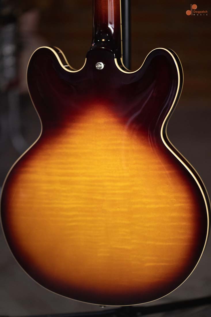 (Sold Out)Tokai UES-198 Electric Guitar. Semi-Hollow, Tea Burst (TB), MIJ, with Hard Shell Case