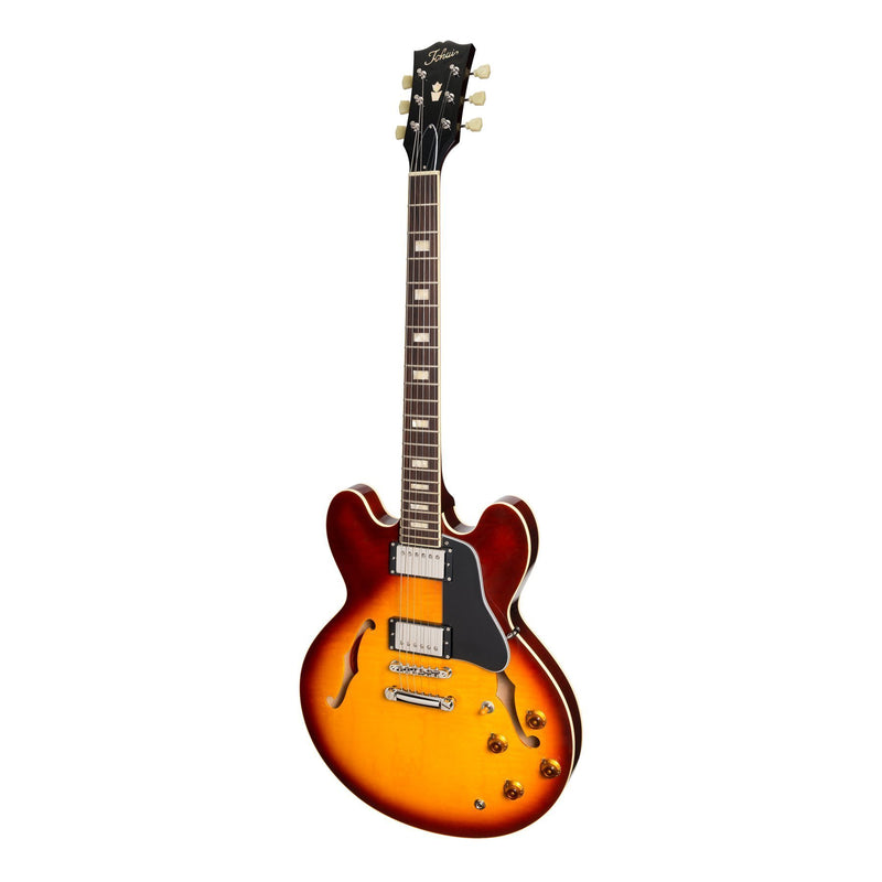 (Sold Out)Tokai UES-198 Electric Guitar. Semi-Hollow, Tea Burst (TB), MIJ, with Hard Shell Case