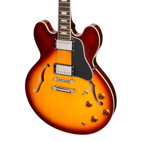 (Sold Out)Tokai UES-198 Electric Guitar. Semi-Hollow, Tea Burst (TB), MIJ, with Hard Shell Case