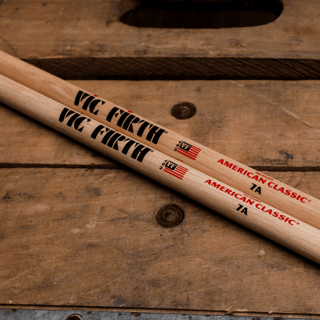 Vic Firth American Classic® 7A Drum Sticks, Hickory, Wood Tip