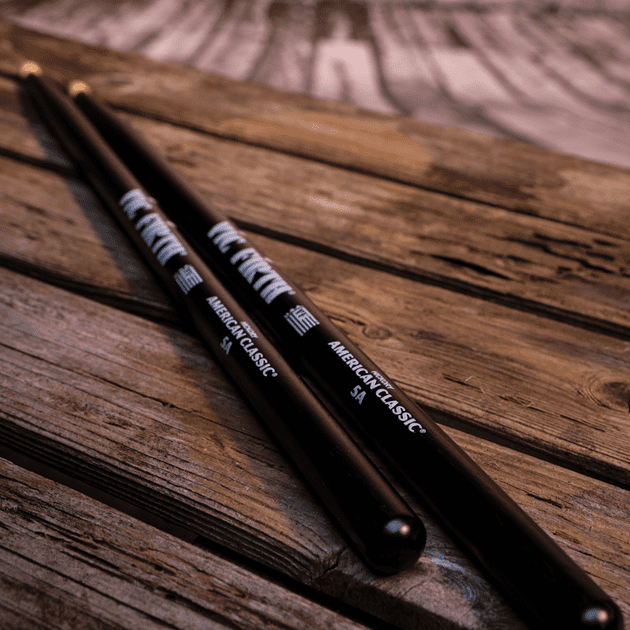 Vic Firth American Classic® 5A Drum Sticks, Black, Hickory, Wood Tip