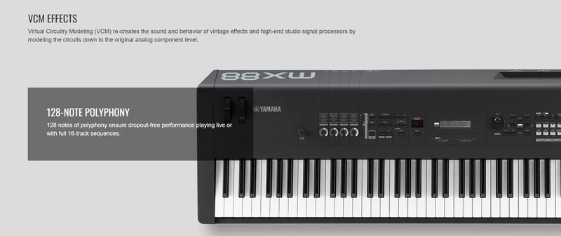 Yamaha MX88-BK, 88-Key Weighted Action Music Synthesizer, Black