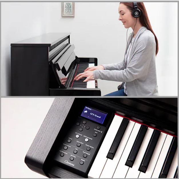 Yamaha CLP-735WH Clavinova Digital Piano, White, Grand Piano Modeling w/Bench