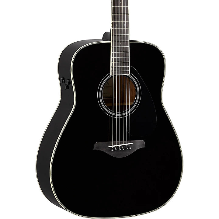 Yamaha FG-TA TransAcoustic Dreadnought, Solid Spruce Top, Mahogany Back & Sides, Black