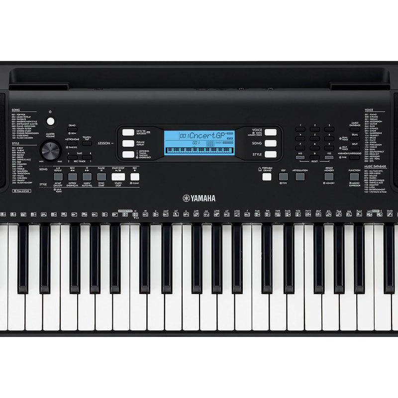 Yamaha PSR E373 Portable Keyboard Package with Remote Lesson, Black