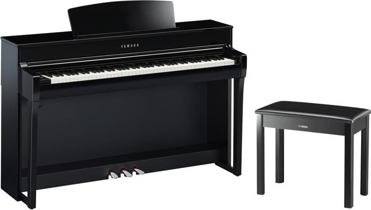Yamaha CLP-745B Clavinova Digital Upright Piano, Black, w/Bench