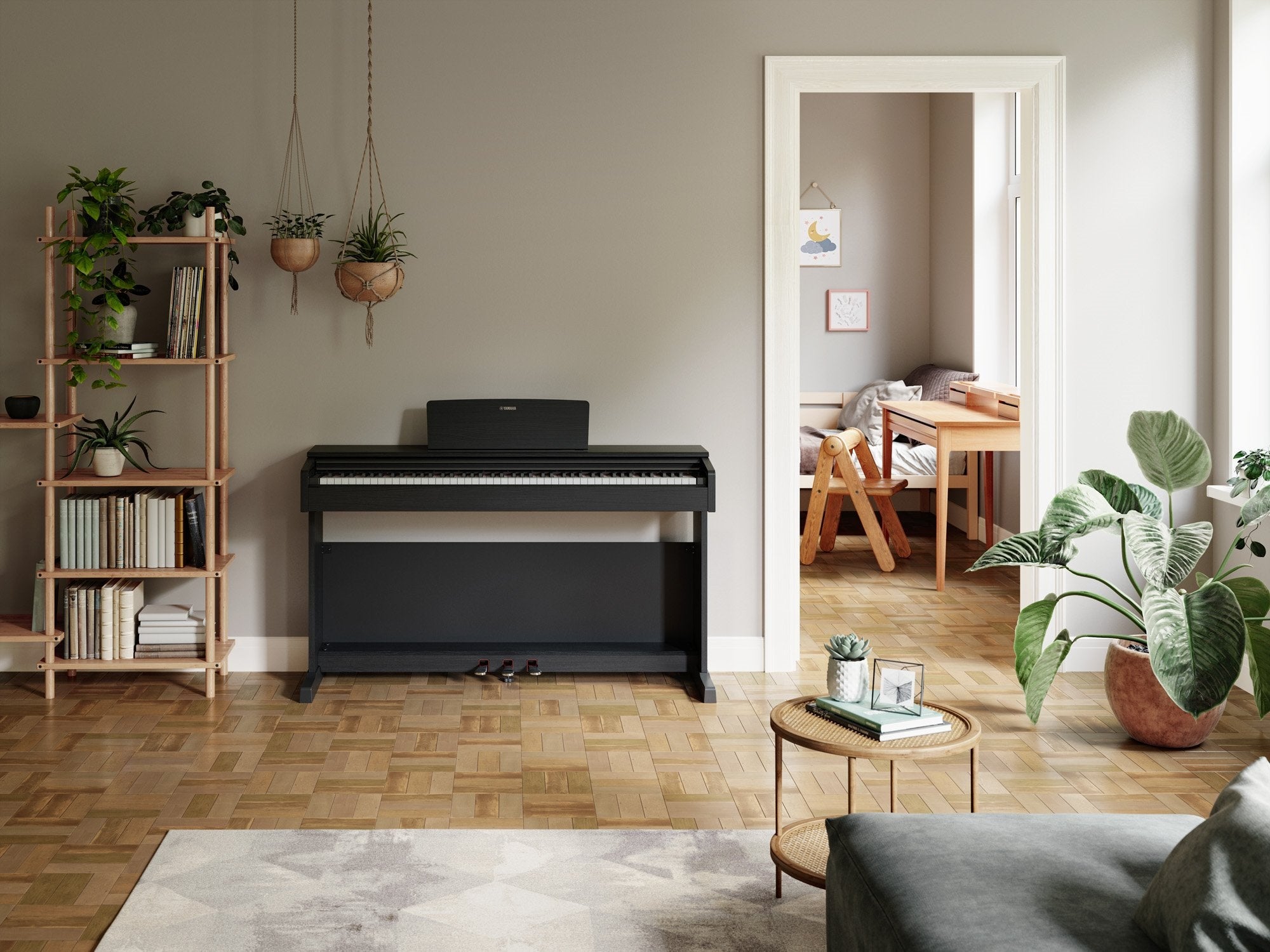Yamaha ARIUS YDP-145B, 88 Keys, Digital Piano, Black Walnut, Action Hammered Keys, Weighted Keys w/Bench
