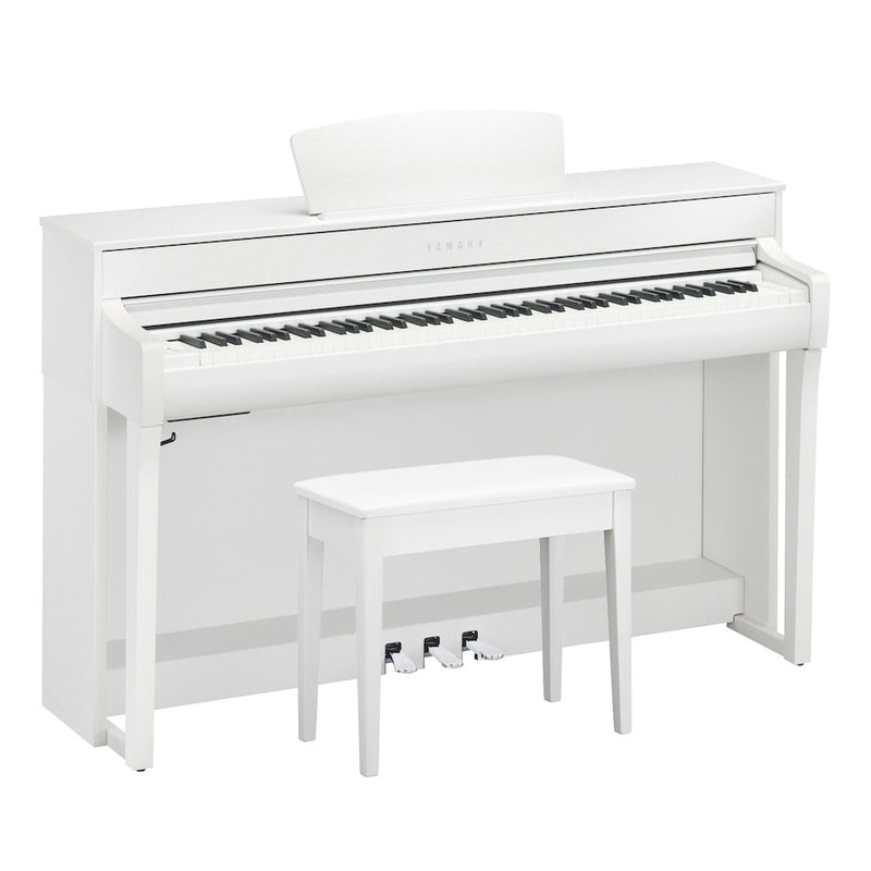 Yamaha CLP-735WH Clavinova Digital Piano, White, Grand Piano Modeling w/Bench