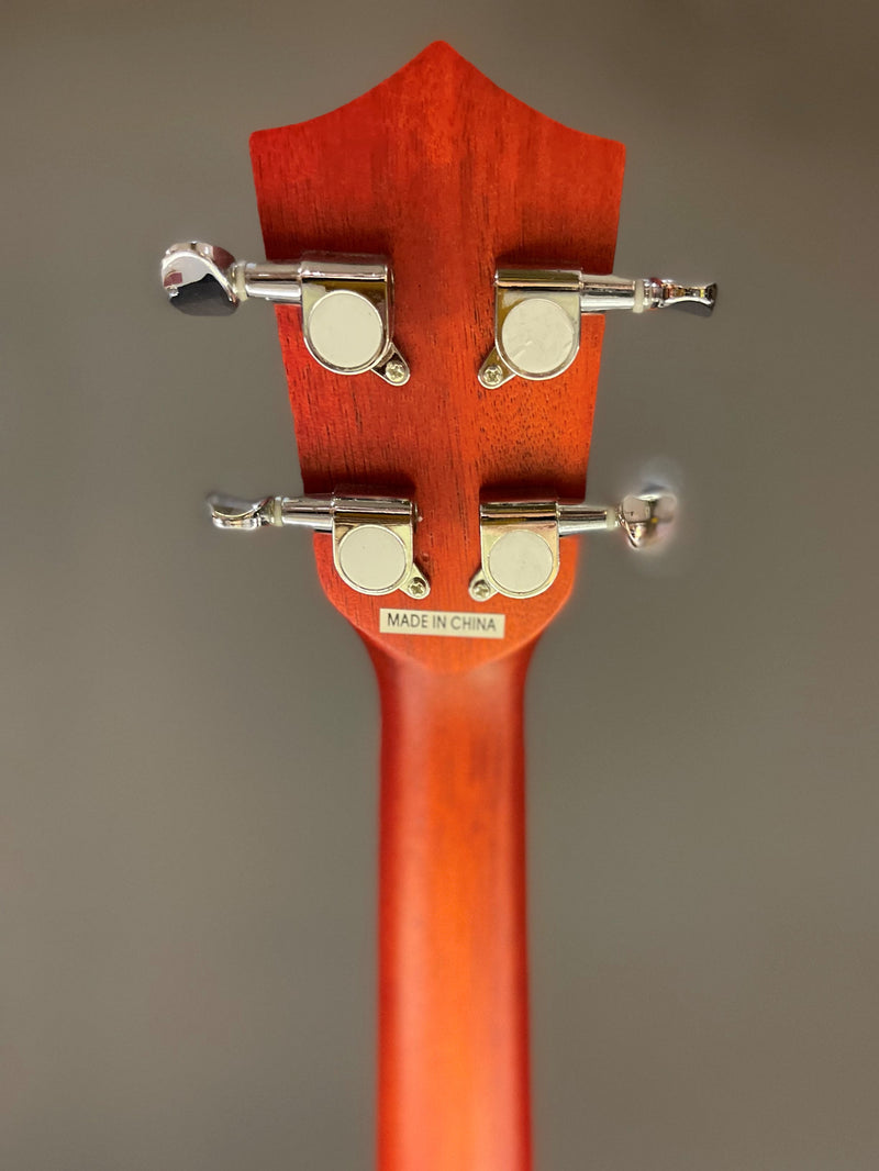 Amahi UK 205EQ, Bright Red, Mahogany Ukulele - Concert Size with Gig Bag
